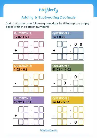 Subtracting Decimal Word Problems