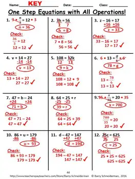 Solving One Step Equations Multiplication Division 7th Grade Quiz | Quizizz