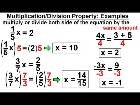 4.2 Solving Equations using Multiplication / Division