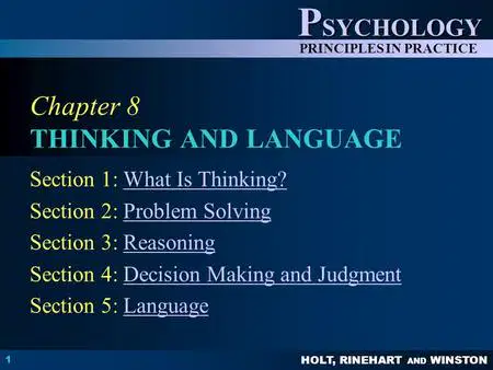 PSYCHOLOGY FLASHCARD on Chapter 8 "Thinking & Language" 9th Grade ...