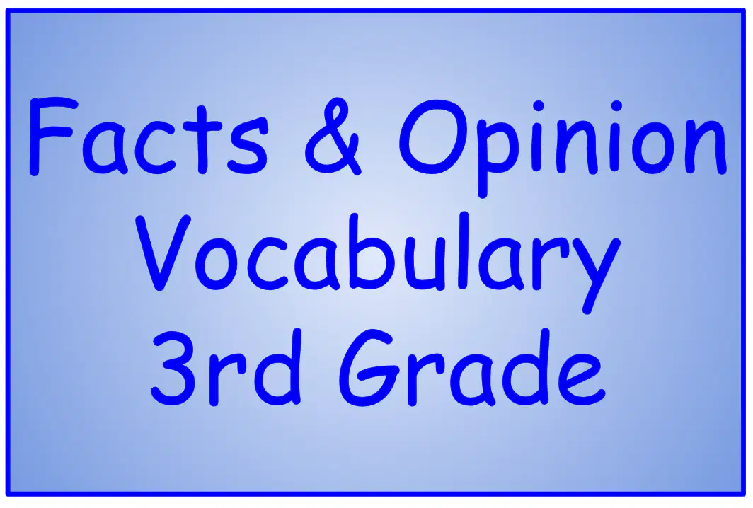 Facts and Opinion Vocabulary Quiz