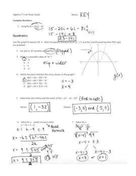 Algebra 2 Finals Quiz
