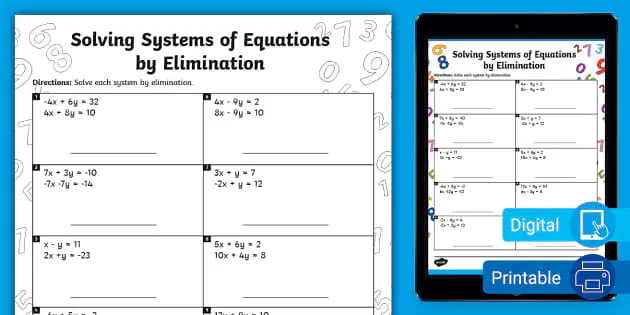 Systems of Equations by Elimination 9th Grade Quiz | Quizizz