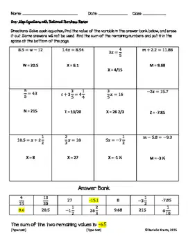 Rational One Step Equations 7th Grade Quiz | Wayground