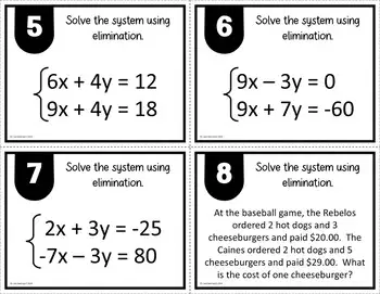 Solve Linear Systems Using Elimination 9th Grade Quiz | Quizizz