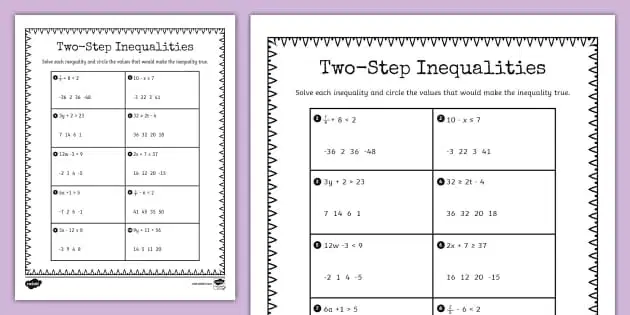 Solving Two-Step Inequalities 7th Grade Quiz | Quizizz