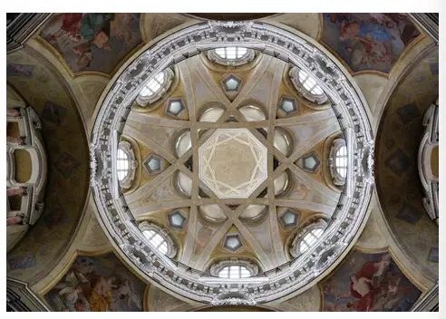 Who is the author of the dome on the image and which style does it belong to?