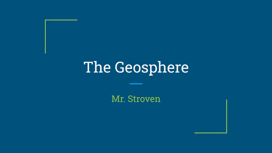 The Geosphere and Layers of Earth Lesson