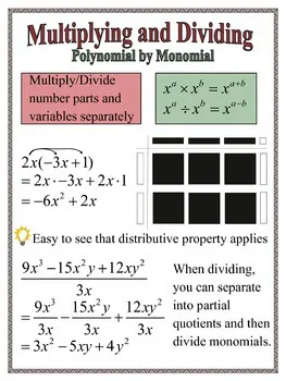Multiplying Monomial Polynomial Quiz